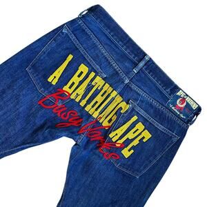 S 30" X 32" Bape Busy Works Denim Jeans